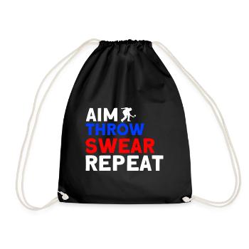 Boules Game Goals Throw Swear Repeat - Drawstring Bag - black - Front