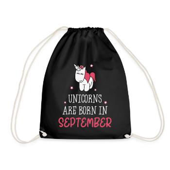 Unicorns are born in September - Turnbeutel - Schwarz - Vorne