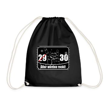 30th Birthday , Getting Older Rocks,Heavy Metal(25) - Drawstring Bag - black - Front