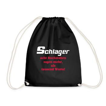 Schlager Party , Schlager Musik , Schlager Worte - Turnbeutel - Schwarz - Vorne