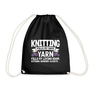 Tricot fil tricot matelassage cadeau - Sac de sport léger - noir - Devant