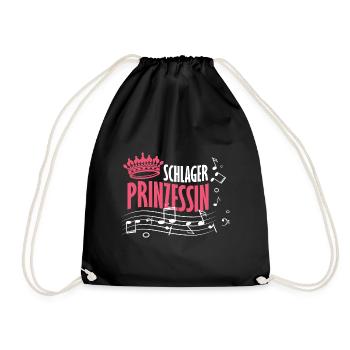 Schlager Prinzessin / Schlager Party, Volsmusik - Turnbeutel - Schwarz - Vorne