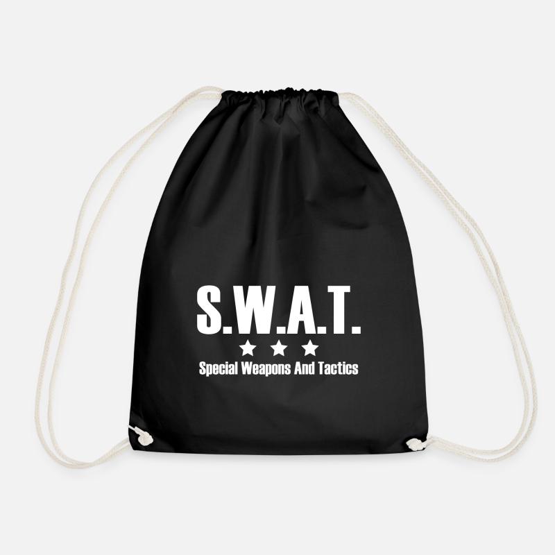 Swat - Special Weapons And Tactics - Drawstring Bag - black