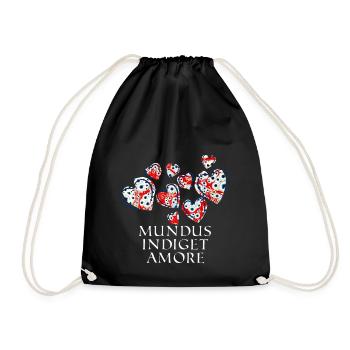 mundus indiget amore e 260 - Turnbeutel - Schwarz - Vorne