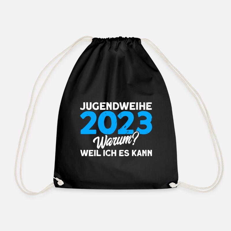 Jugendweihe 2023 Warum Weil Ich Es Kann Geschenk - Turnbeutel - Schwarz