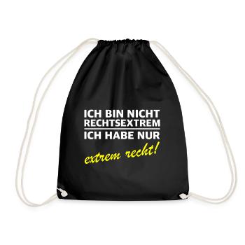 Ich bin nicht rechtsextrem - Turnbeutel - Schwarz - Vorne