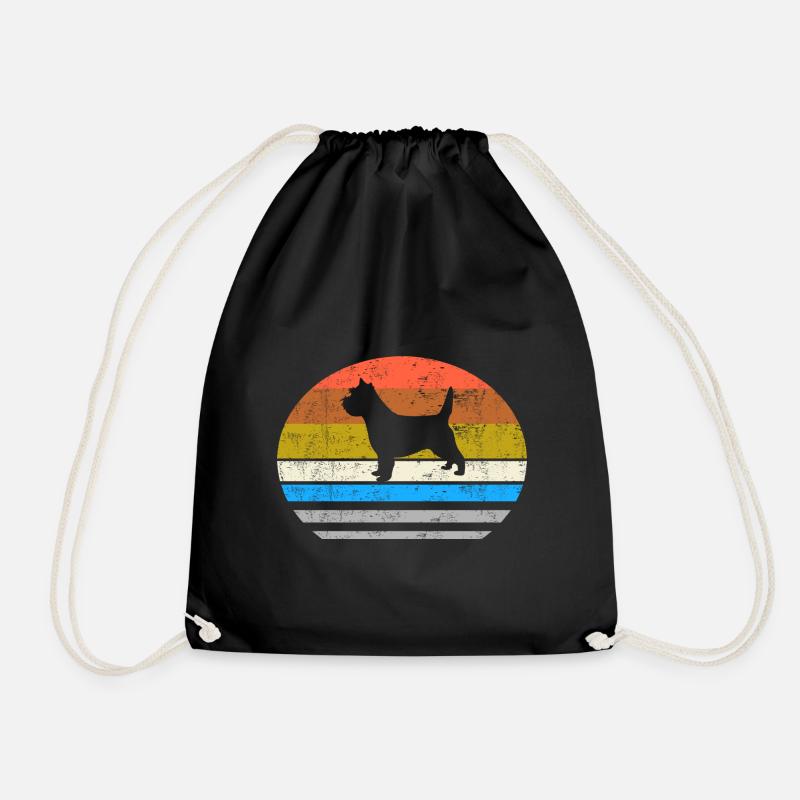 Cairn Terrier Hund - Retro Style Silhouette - Turnbeutel - Schwarz