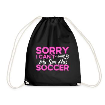Sportfan Fußball Mama Sohn Geschenk - Turnbeutel - Schwarz - Vorne