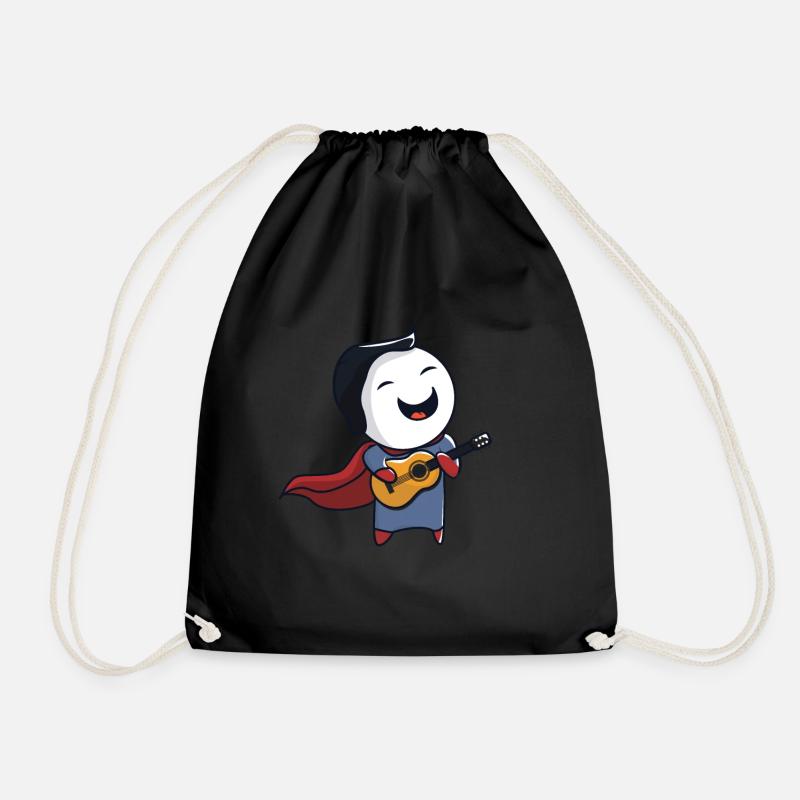 Superheld mit Gitarre - Turnbeutel - Schwarz