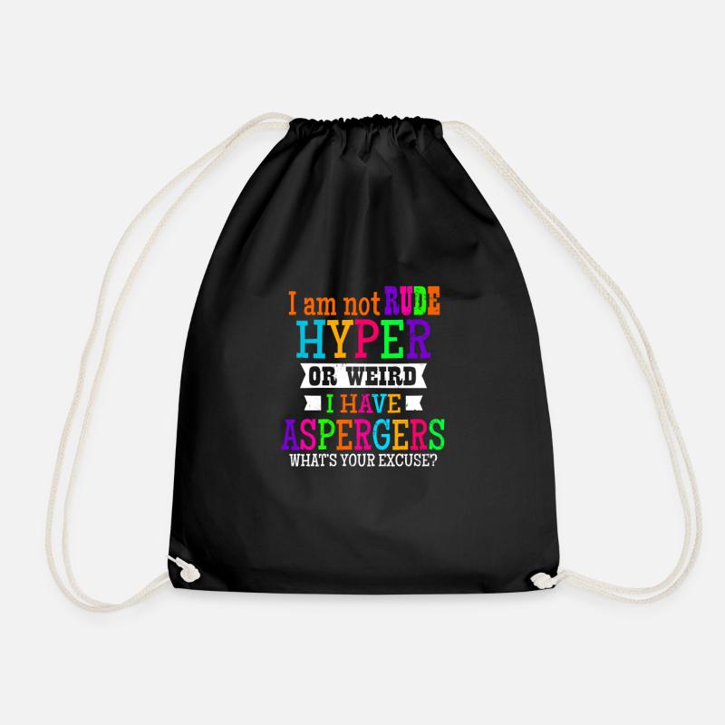 Aspergers je ne suis pas impoli hyper ou cadeau étrange - Sac de sport léger - noir