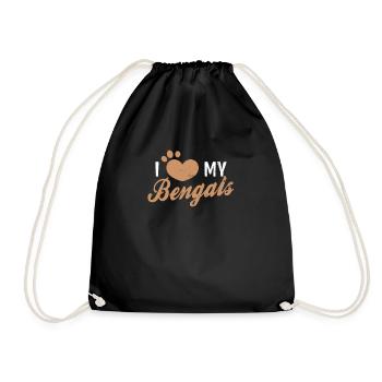 Bengal-Katze Ich liebe mein Bengals-Geschenk - Turnbeutel - Schwarz - Vorne