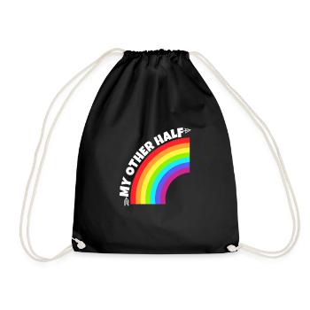 Homosexuelles Paar mein anderes halbes Geschenk - Turnbeutel - Schwarz - Vorne