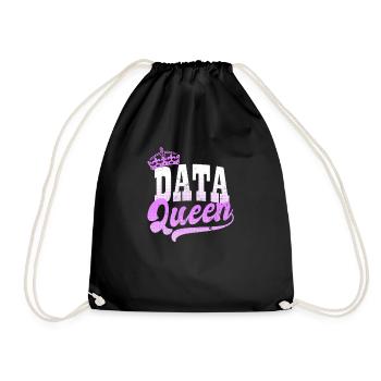 Data Nerd Data Queen Gift - Drawstring Bag - black - Front