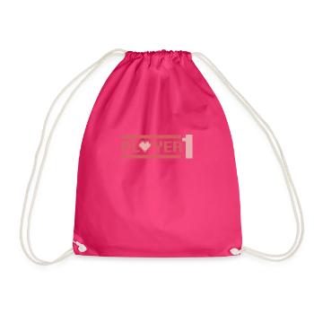 Gamer Couple Gaming Player 1 - Drawstring Bag - fuchsia - Front