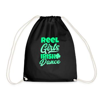 Irish Dance Reel Girls Irish Dance Gift - Drawstring Bag - black - Front