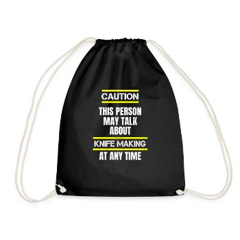 Faire du couteau avec prudence peut parler de cadeau - Sac de sport léger - noir - Devant