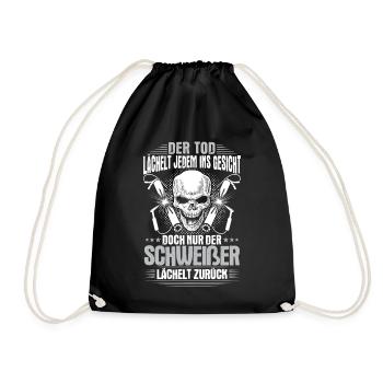 Schweißer Lächeln Geschenk Geschenkidee Schweißen - Turnbeutel - Schwarz - Vorne