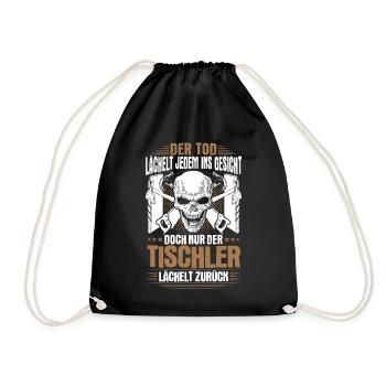 Tischler Schreiner Tischlerei Schreinerei Geschenk - Turnbeutel - Schwarz - Vorne
