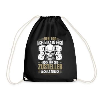 Delivery parcel postman postman gift - Drawstring Bag - black - Front