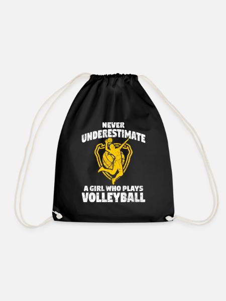 Volleyball player volleyball - Drawstring Bag - black