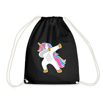 Unicorn Dab - Drawstring Bag - black - Front