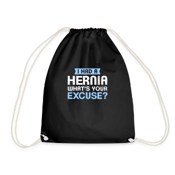 Chirurgie de la hernie Quel est votre cadeau d'excuse? - Sac de sport léger - noir - Devant
