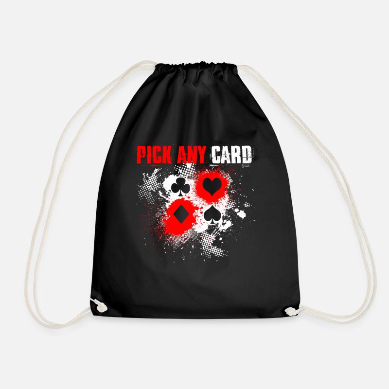 Draw a card of card magic - Drawstring Bag - black