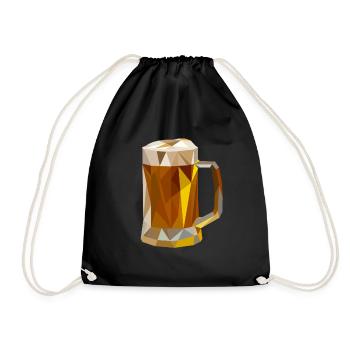 Beer glass - Drawstring Bag - black - Front
