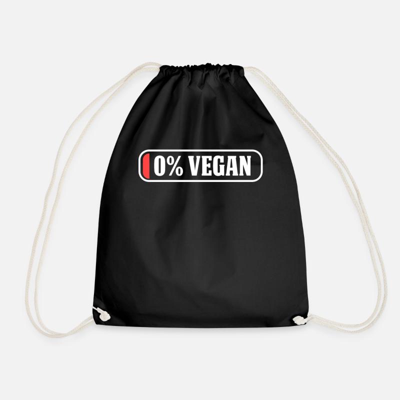 Vegan vegan - Drawstring Bag - black