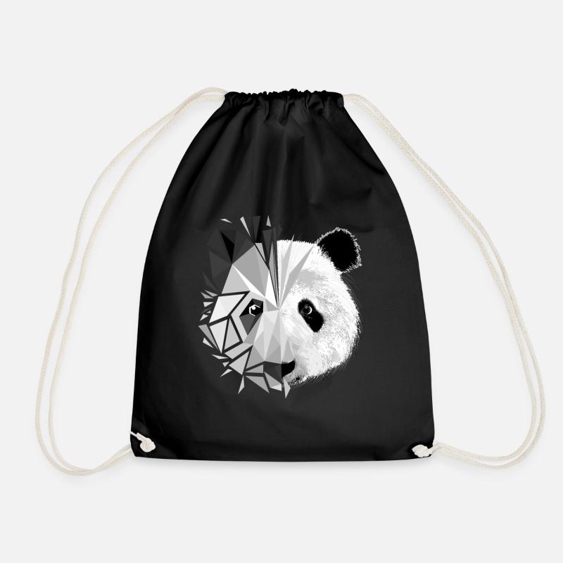 Panda animals - Drawstring Bag - black
