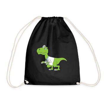 Zahnarzthelfer Dinosaurier Doktor Gift - Turnbeutel - Schwarz - Vorne