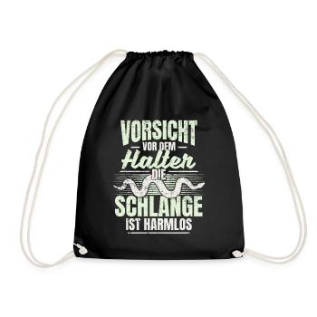 Reptil Schlange Reptilienhalter Terrarium Geschenk - Turnbeutel - Schwarz - Vorne