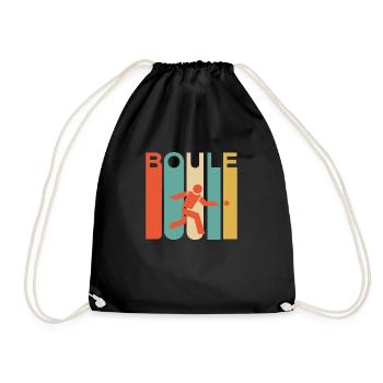Boule Petanque Boccia Bocce Retro Sport Shirt - Turnbeutel - Schwarz - Vorne