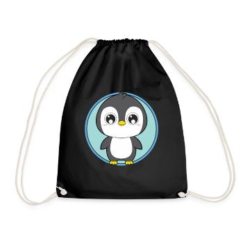 Pingouin animaux mignons pour les enfants - Sac de sport léger - noir - Devant