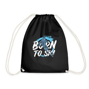 Born to Ski Skiers - Drawstring Bag - black - Front
