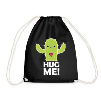 Hug me ! Kaktus / Cactus - Turnbeutel - Schwarz - Vorne
