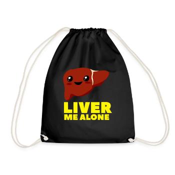 Kawaii joke cartoon liver - Drawstring Bag - black - Front