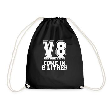 V8 Engine Milk And Juice Come 2 Litres Gift - Drawstring Bag - black - Front