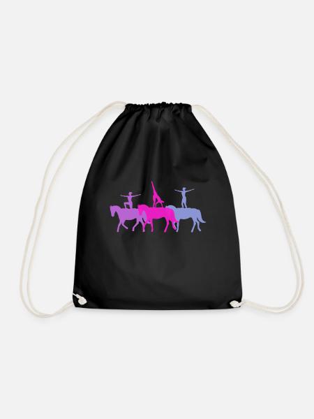 Voltigieren Volti Reiten Pferde Mädchen - Turnbeutel - Schwarz