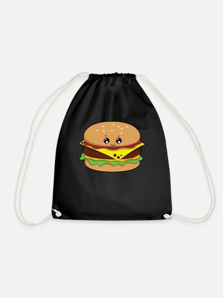 Cheeseburger burger alimentaire griller sandwich - Sac de sport léger - noir