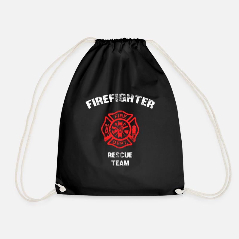 Fire Department logo - Drawstring Bag - black