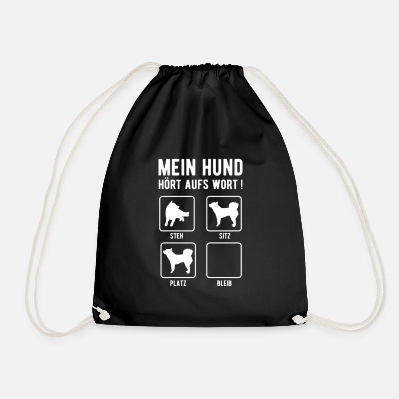 Mein Hund hört aufs Wort - Turnbeutel - Schwarz