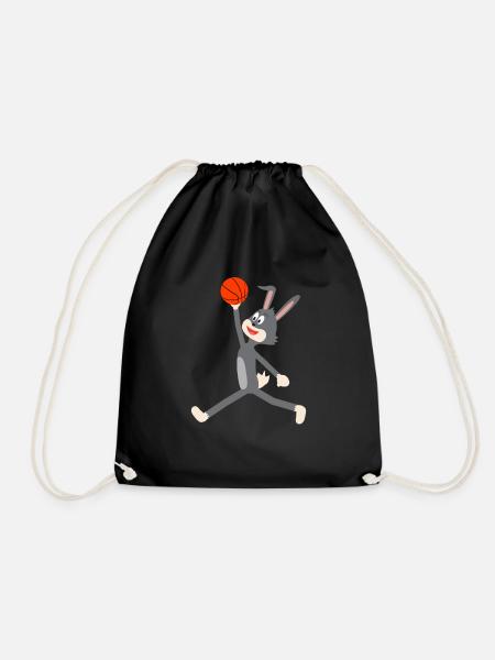 Toon Hase Basketball Fliegen in der Luft Dunking - Turnbeutel - Schwarz