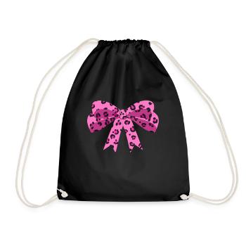 Noeud papillon léopard rose pour femme - Sac de sport léger - noir - Devant