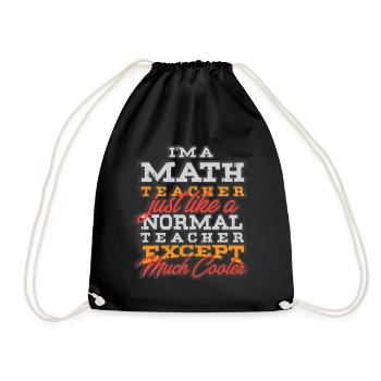 I am a math teacher - mathematics teacher mathematics - Drawstring Bag - black - Front