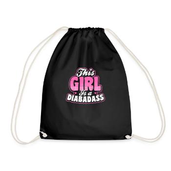 Typ 1 Diabetes Dieses Mädchen ist Diabadass Geschenk - Turnbeutel - Schwarz - Vorne