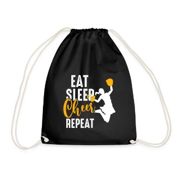 Eat Sleep Cheer Repeat - Danse douce de cheerleading - Sac de sport léger - noir - Devant