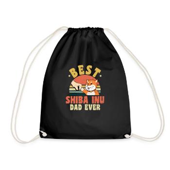Shiba Inu Best Shiba Inu Dad Gift - Drawstring Bag - black - Front