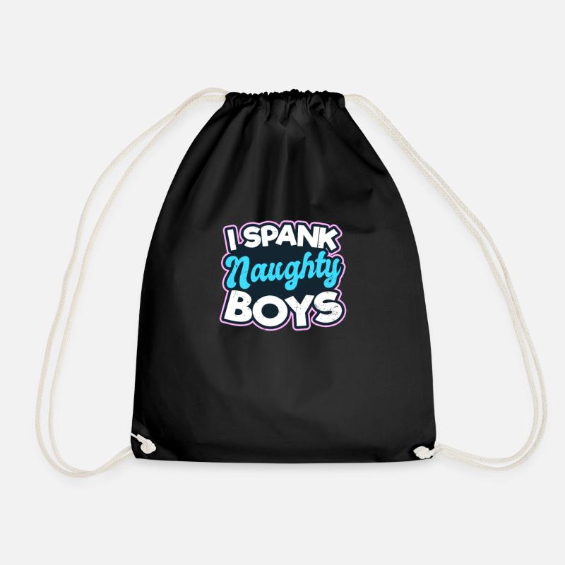 Gay Daddy I Spank Naughty Boys - Drawstring Bag - black