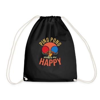 Tennis de table Ping Pong Me rend heureux - Sac de sport léger - noir - Devant